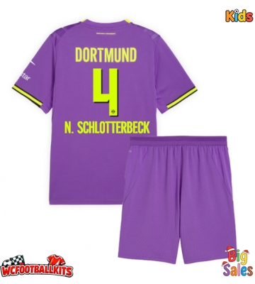 Borussia Dortmund Nico Schlotterbeck #4 Replica Third Stadium Kit for Kids 2026-27 Short Sleeve (+ pants)